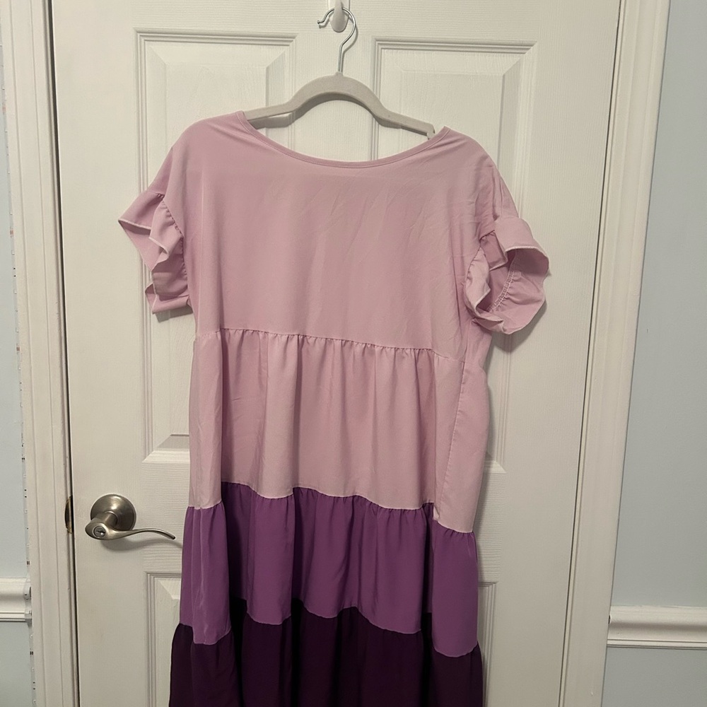 Shein Short-sleeve Purple Short-length Dress